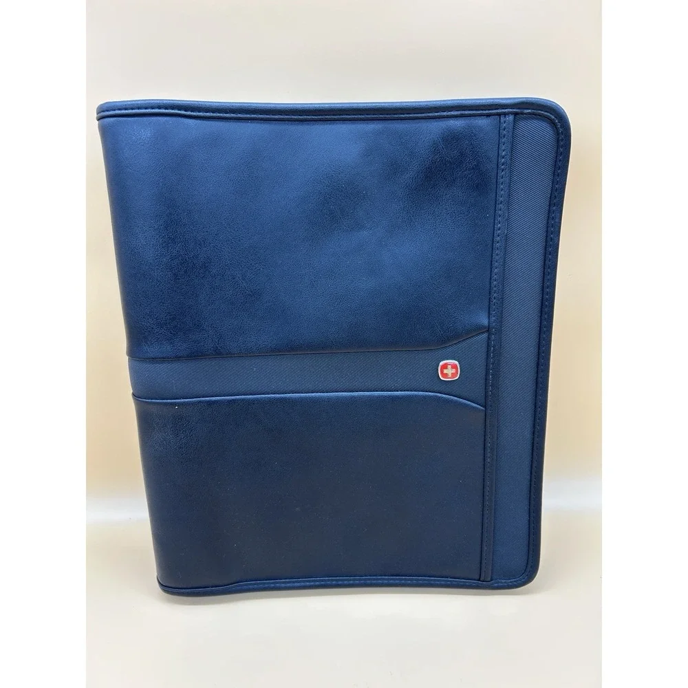 Wenger Executive Business Vinyl Zippered Padfolio - Black 3 ring binder w/calc